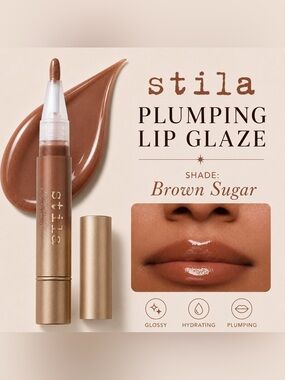 NIB Stila Lip Plumping Glaze in Brown Sugar